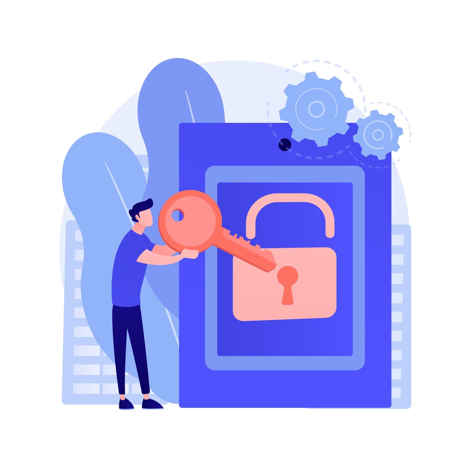 Illustration showing secure login and access control